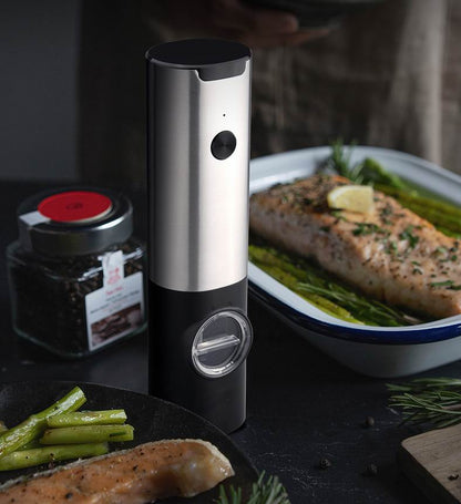 Râșniță Electrică Sare & Piper – Reîncărcabilă, Reglaj Granulație, LED